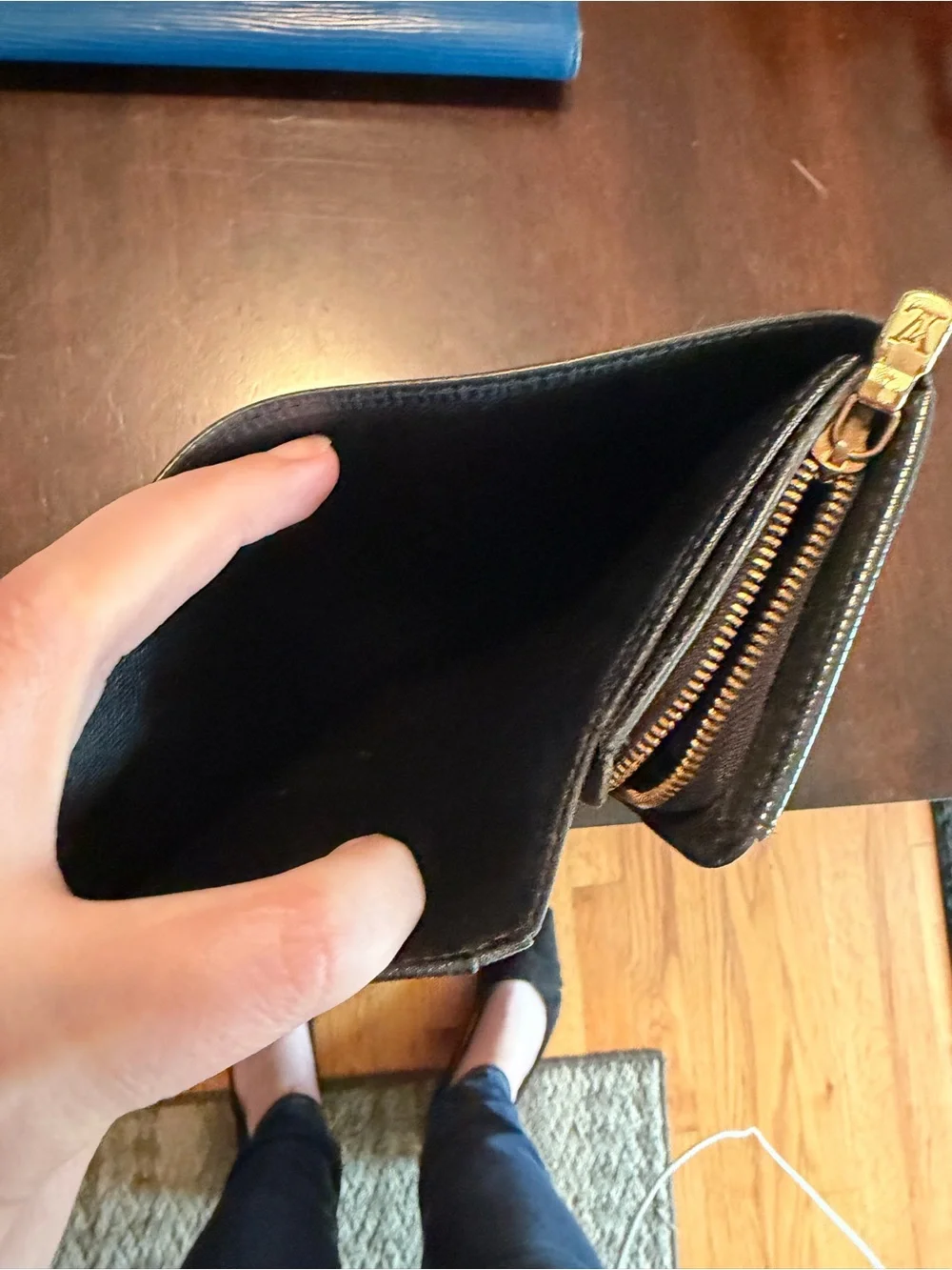 Authentic Louis Vuitton Black Epi Leather Clutch Wallet